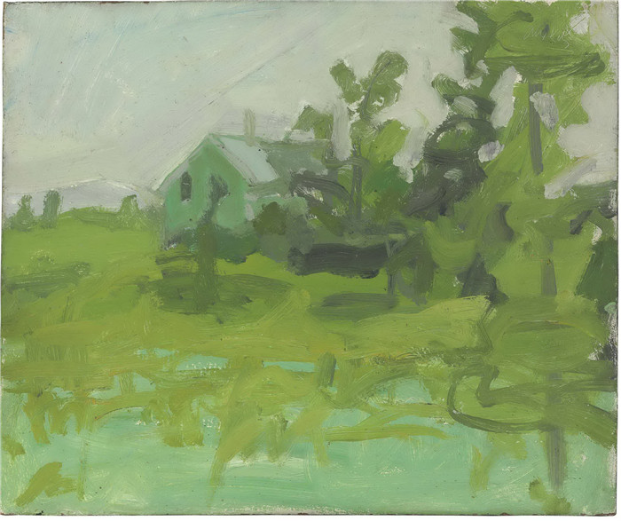 阿历克斯·卡茨(Alex Katz)作品-landscape with house