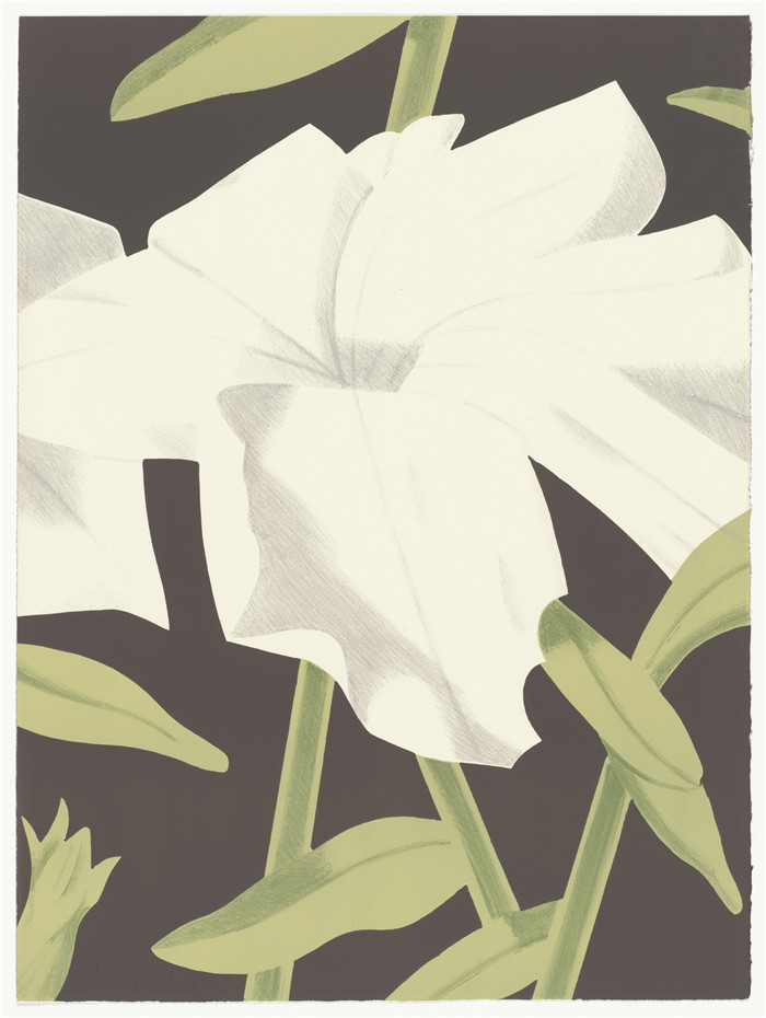 阿历克斯·卡茨（Alex Katz）作品-White Petunia from Six New York Artists. 1969  