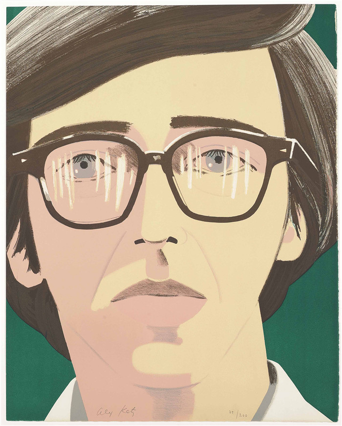 阿历克斯·卡茨(Alex Katz)作品-portrait of a poet kenneth koch