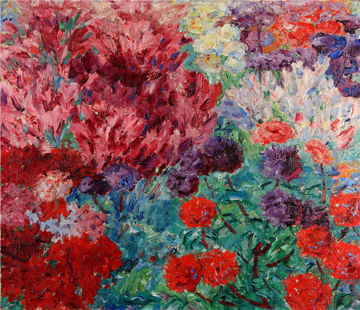 埃米尔·诺尔德(Emil Nolde)作品-布鲁门加滕(ohne+Figur)1908