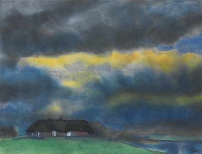 埃米尔·诺尔德(Emil Nolde)作品-海马特弗里森霍夫(弗里森霍夫家),1931年