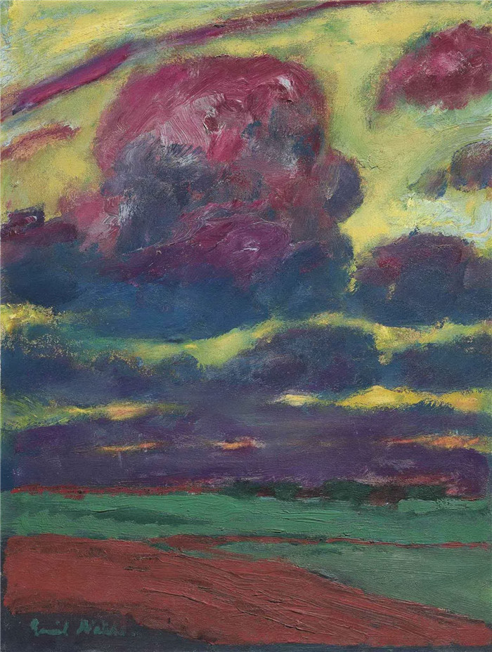 埃米尔·诺尔德（Emil Nolde）作品-云，1918年