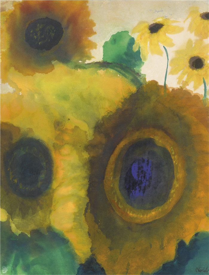 埃米尔·诺尔德（Emil Nolde）作品-向日葵，1925年