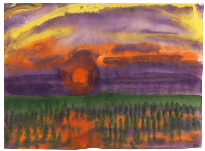 埃米尔·诺尔德（Emil Nolde）作品-日落，1920年