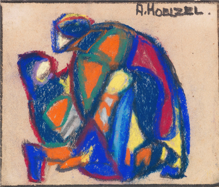 阿道夫·霍尔泽尔（Adolf Hölzel）作品 -具象构图（浪子）（1925）