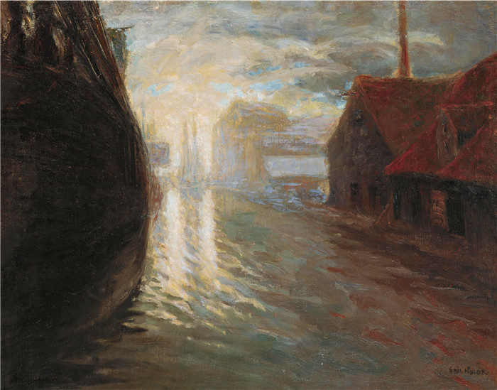埃米尔·诺尔德（Emil Nolde）作品-运河，1902年