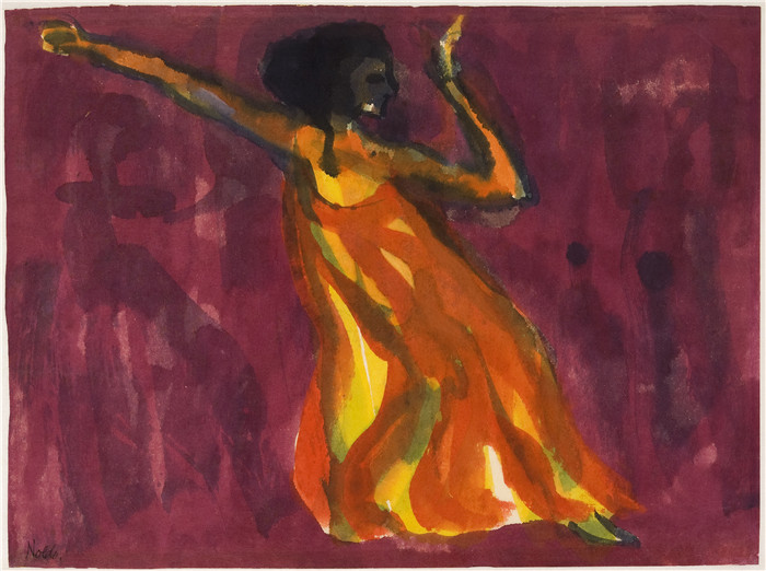 埃米尔·诺尔德（Emil Nolde）作品-舞者1920