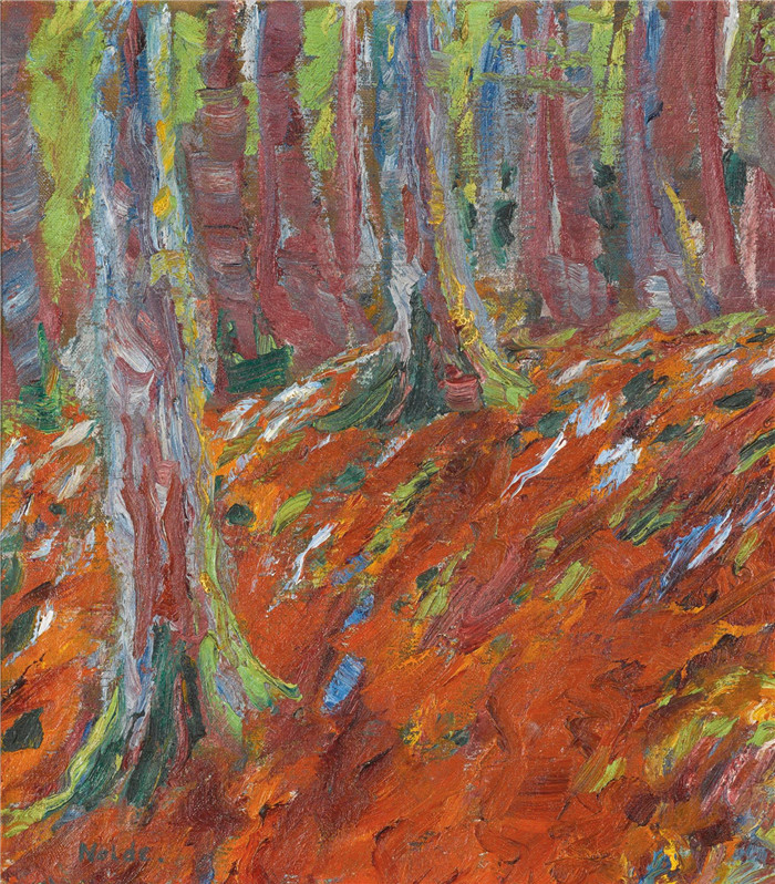 埃米尔·诺尔德（Emil Nolde）作品-瓦尔德博登（森林层），1906年