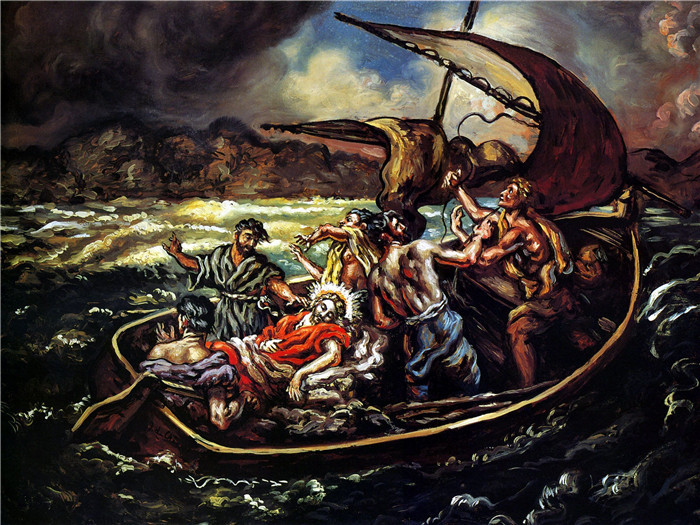 乔治·德·基里科（Giorgio de Chirico）高清作品-基督与风暴 1914年