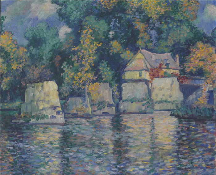 西奥多·厄尔·巴特勒（Theodore Earl Butler）作品-吉弗尼附近的弗农红桥，1909年