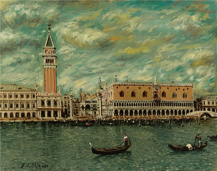 乔治·德·基里科（Giorgio de Chirico）高清作品-威尼斯，杜卡莱宫