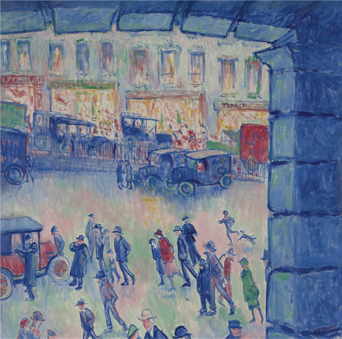 西奥多·厄尔·巴特勒（Theodore Earl Butler）作品-罗马宫廷与圣拉扎尔车站 1922