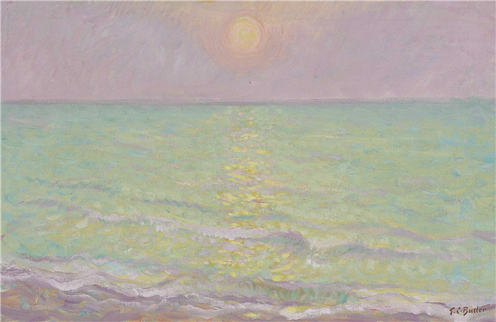 西奥多·厄尔·巴特勒（Theodore Earl Butler）作品-塞纳河的日落