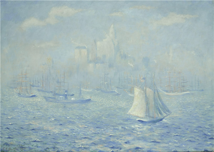 西奥多·厄尔·巴特勒（Theodore Earl Butler）作品-纽约港 1917年