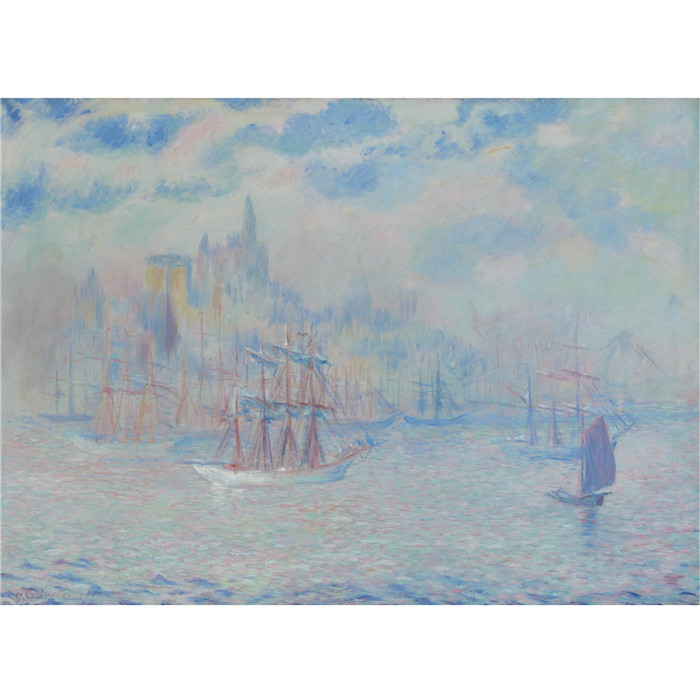 西奥多·厄尔·巴特勒（Theodore Earl Butler）作品-纽约港的船只