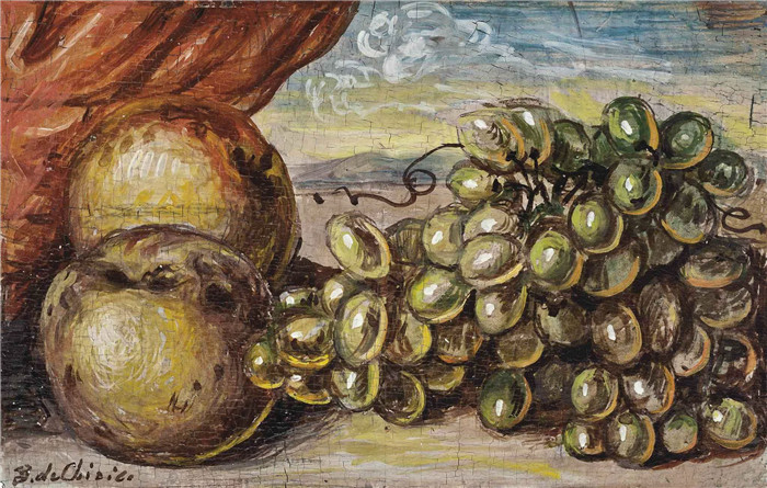 乔治·德·基里科（Giorgio de Chirico）高清作品-水果静物，1961年