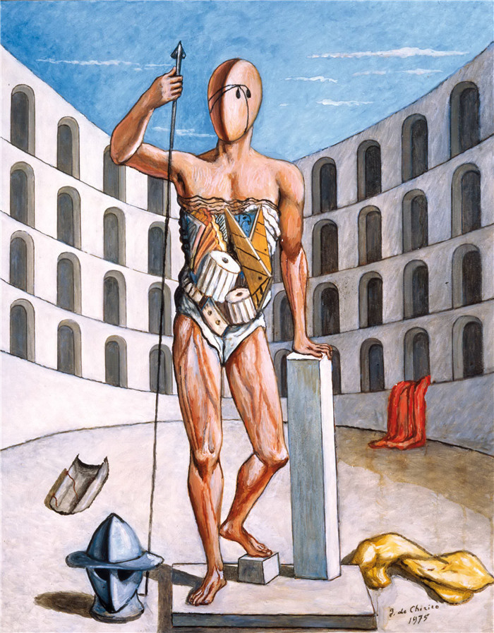 乔治·德·基里科（Giorgio de Chirico）高清作品-角斗士在竞技场1975