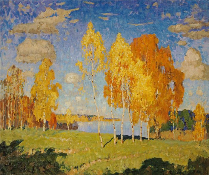 康斯坦丁·伊万诺维奇·戈巴托夫（konstantin lvanovich gorbatov）油画-秋景