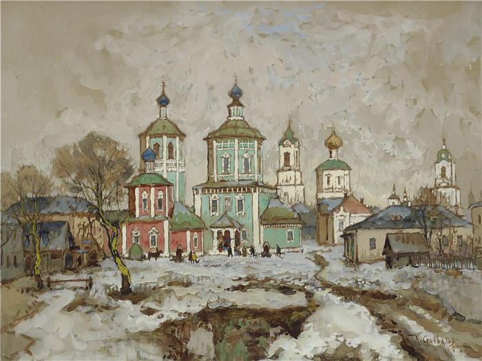 康斯坦丁·伊万诺维奇·戈巴托夫（konstantin lvanovich gorbatov）油画-城堡