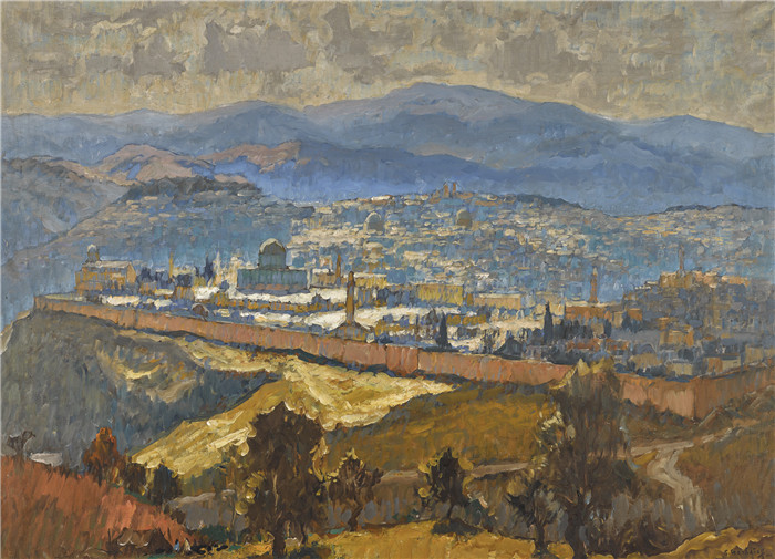 康斯坦丁·伊万诺维奇·戈巴托夫(konstantin lvanovich gorbatov)油画-VIEW OF JERUSALEM