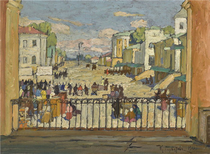 康斯坦丁·伊万诺维奇·戈巴托夫(konstantin lvanovich gorbatov)油画-VIEW OF NOVGOROD