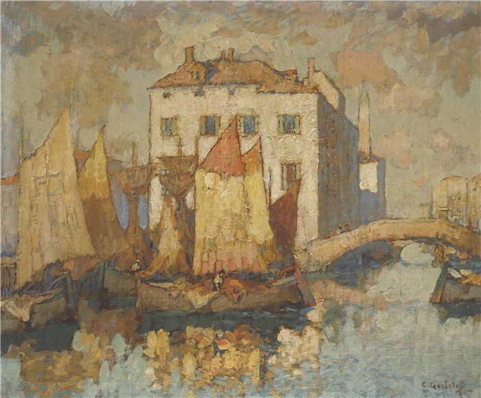 康斯坦丁·伊万诺维奇·戈巴托夫(konstantin lvanovich gorbatov)油画-基奥贾的渔夫(2)