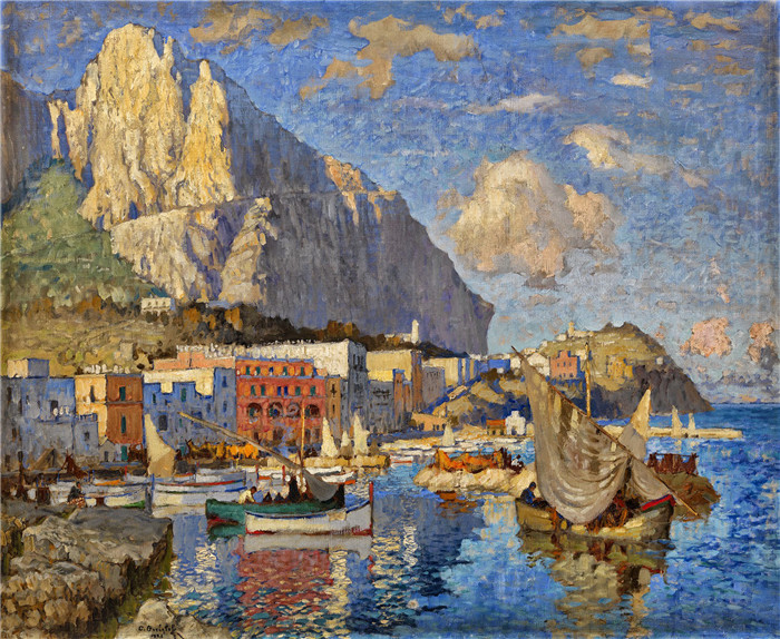 康斯坦丁·伊万诺维奇·戈巴托夫(konstantin lvanovich gorbatov)油画-卡普里风光