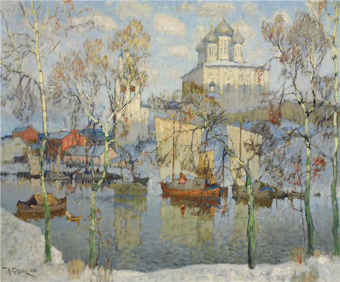 康斯坦丁·伊万诺维奇·戈巴托夫（konstantin lvanovich gorbatov）油画-春天的俄罗斯