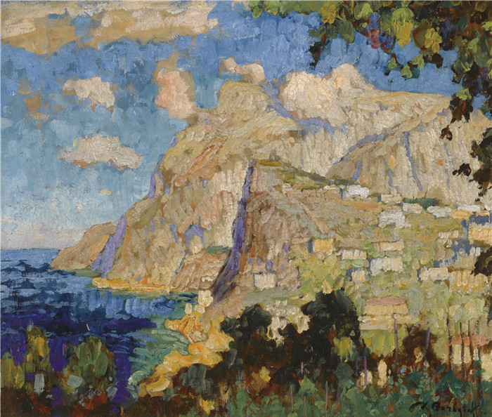 康斯坦丁·伊万诺维奇·戈巴托夫（konstantin lvanovich gorbatov）油画-卡普里索拉罗山景观