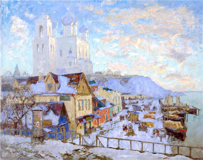 康斯坦丁·伊万诺维奇·戈巴托夫(konstantin lvanovich gorbatov)油画-Pscov1910