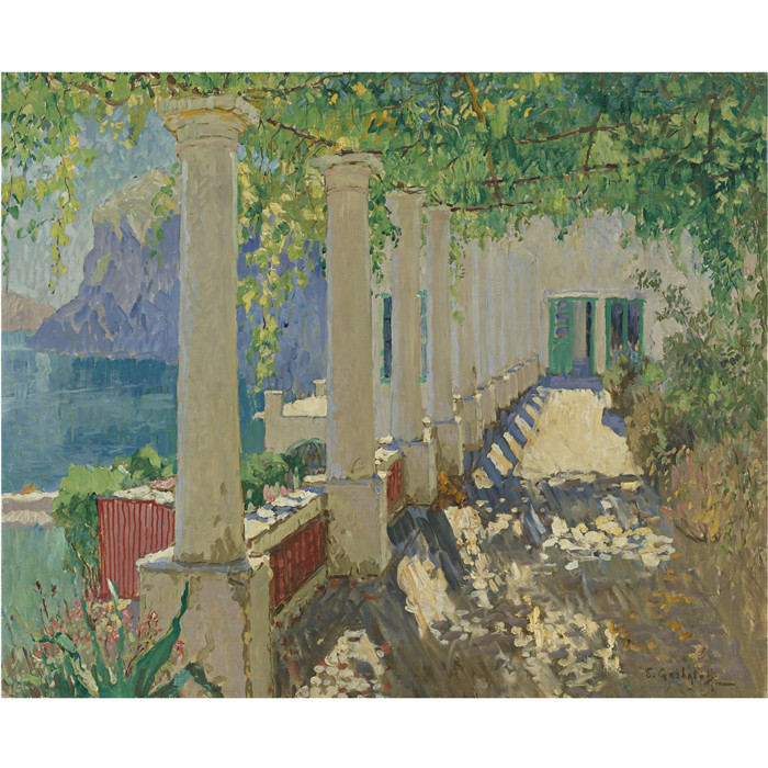 康斯坦丁·伊万诺维奇·戈巴托夫(konstantin lvanovich gorbatov)油画-SUNLIT TERRACE, CAPRI