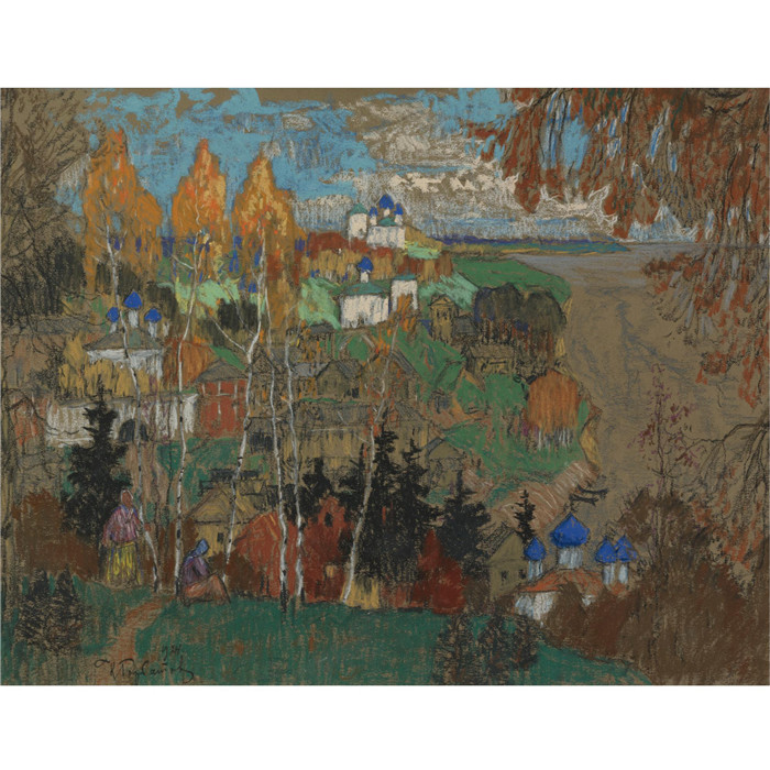 康斯坦丁·伊万诺维奇·戈巴托夫(konstantin lvanovich gorbatov)油画-村庄