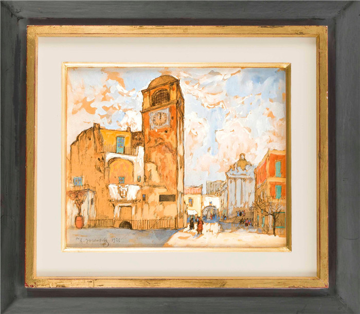 康斯坦丁·伊万诺维奇·戈巴托夫（konstantin lvanovich gorbatov）油画-卡普里景色，1926年