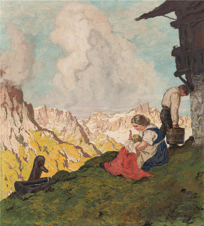 雨果·霍迪纳（Hugo Hodiener ）油画-山林田园