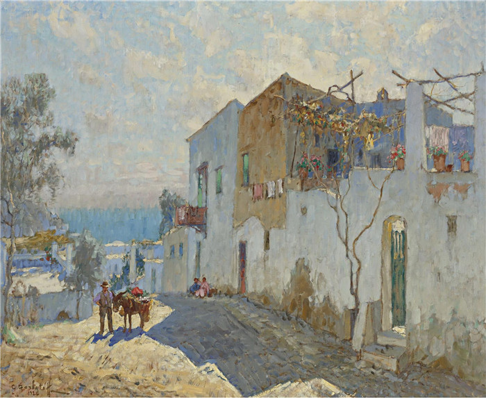 康斯坦丁·伊万诺维奇·戈巴托夫（konstantin lvanovich gorbatov）油画-炎热的一天，1926年