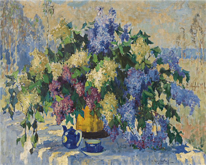 康斯坦丁·伊万诺维奇·戈巴托夫(konstantin lvanovich gorbatov)油画-LILACS
