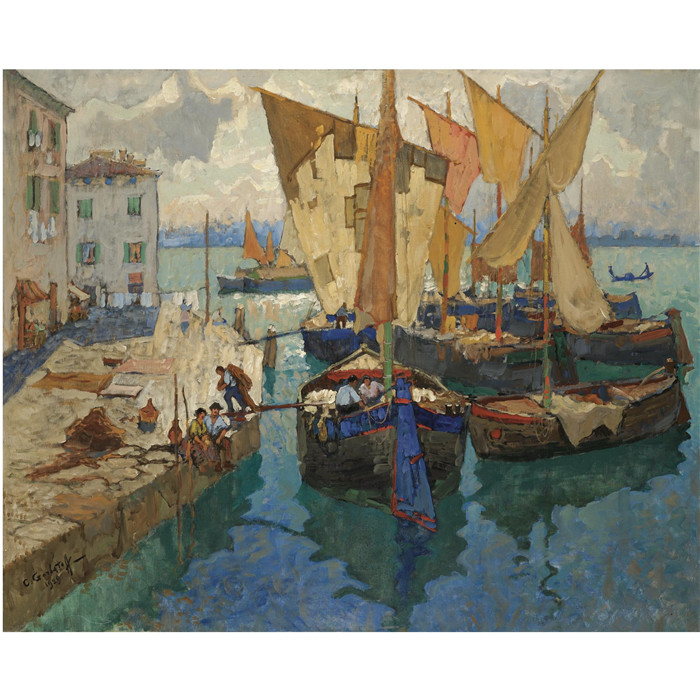 康斯坦丁·伊万诺维奇·戈巴托夫(konstantin lvanovich gorbatov)油画-VIEW OF VENICE