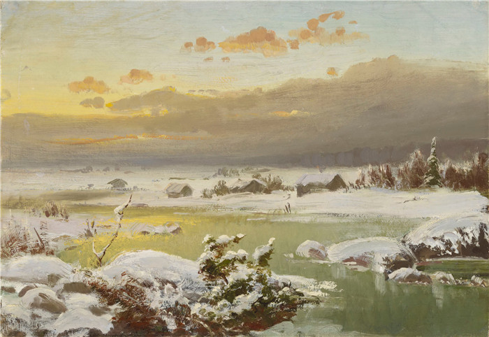 范妮·丘尔贝格(Fanny Churberg)作品-冬季景观 2