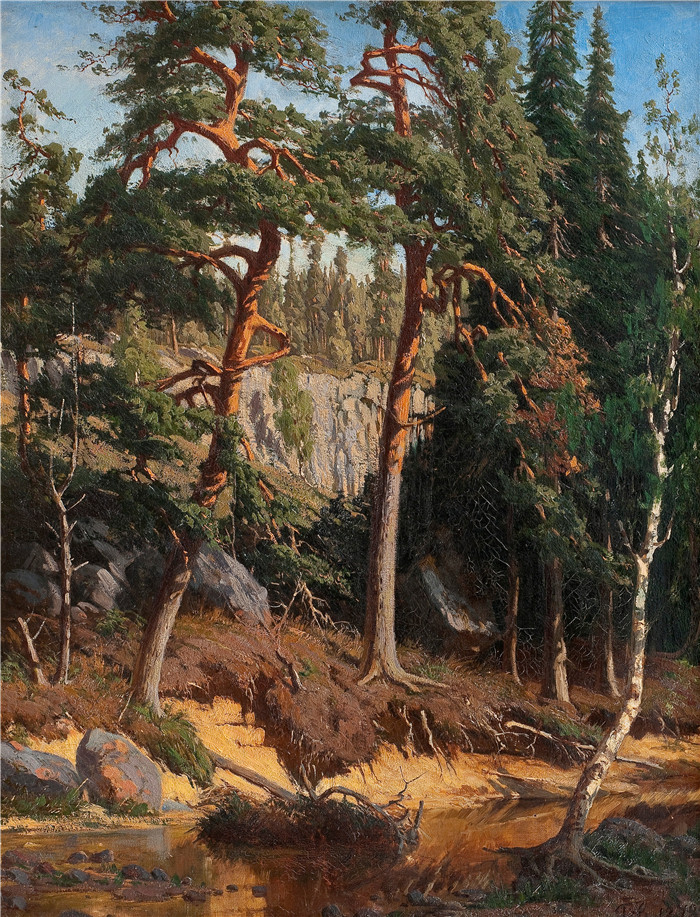 范妮·丘尔贝格(Fanny Churberg)作品-在树林里