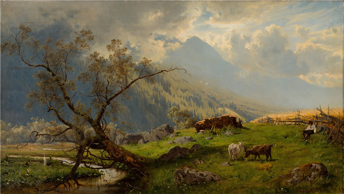 范妮·丘尔贝格(Fanny Churberg)作品-在艾伦和卡布普的羊群
