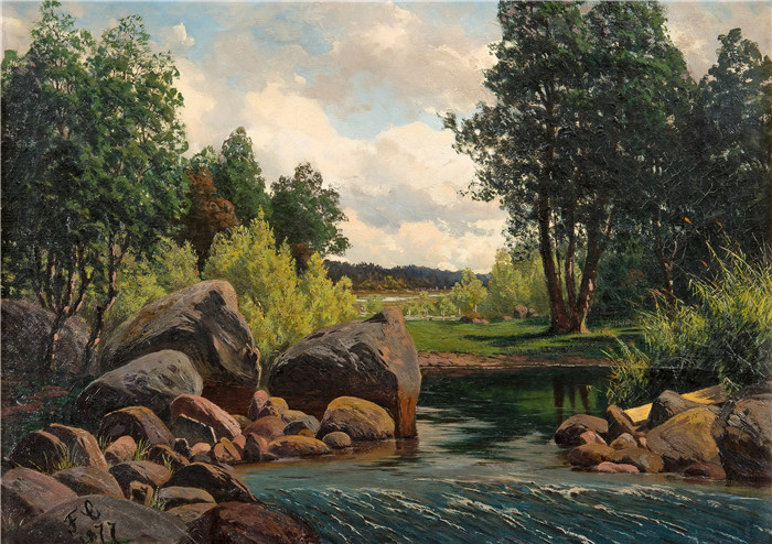 范妮·丘尔贝格(Fanny Churberg)作品-河流景观