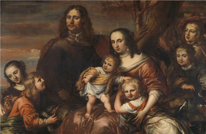 于尔根·奥文斯（Jürgen Ovens）- Een echtpaar met zes kinderen Rijksmuseum