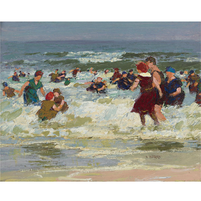 爱德华·亨利·波斯特(Edward Henry Potthast)作品-在海滩上
