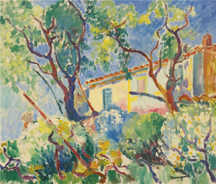 亨利·夏尔·芒更（Henri Charles Manguin）作品-Signac之家，Cigales，圣特罗佩，1904年