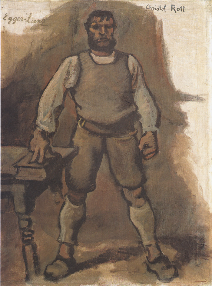 阿尔宾·艾格·利恩茨(Albin Egger Lienz)作品-克里斯托弗·罗特,农民,1910年