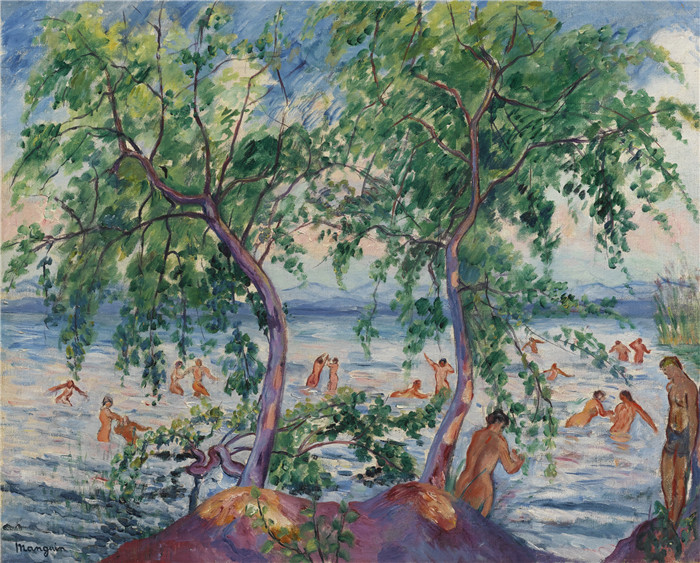 亨利·夏尔·芒更(Henri Charles Manguin)作品-哥伦比亚巴斯,1917年