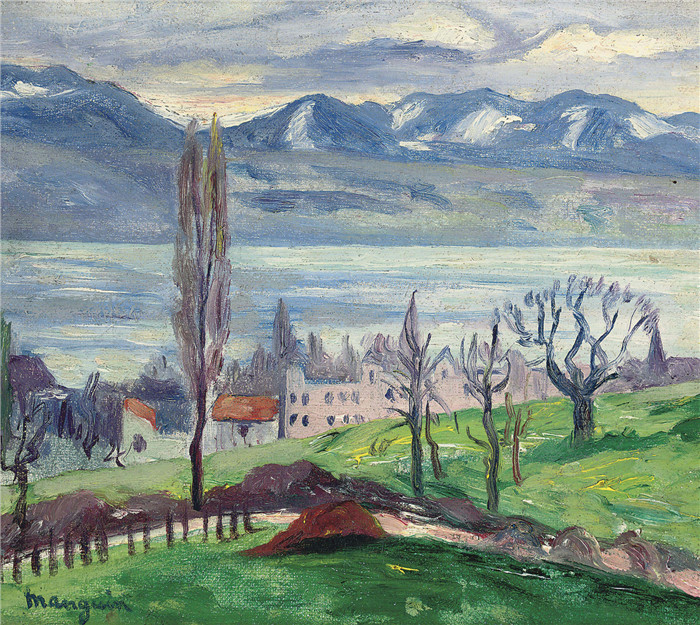 亨利·夏尔·芒更（Henri Charles Manguin）作品-瑞士布雷特湖，1915年