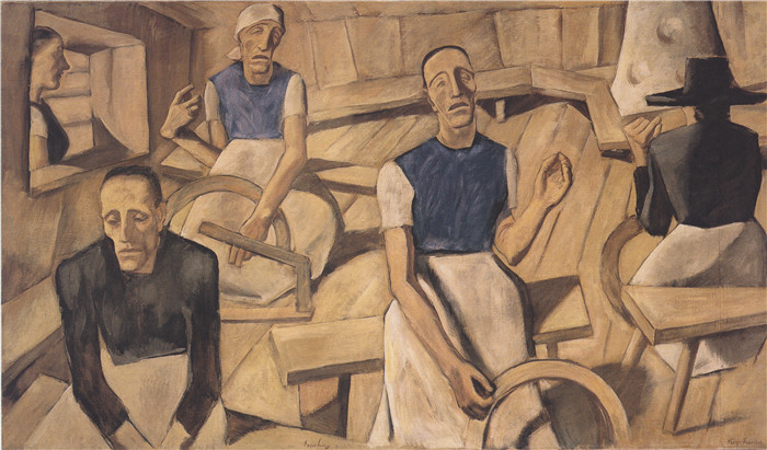 阿尔宾·艾格·利恩茨(Albin Egger Lienz)作品-Kriegsfrauen 1918 22