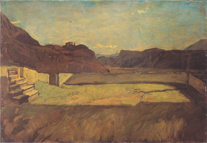 阿尔宾·艾格·利恩茨（Albin Egger Lienz）作品-在博尔扎诺附近的加略山 1921年