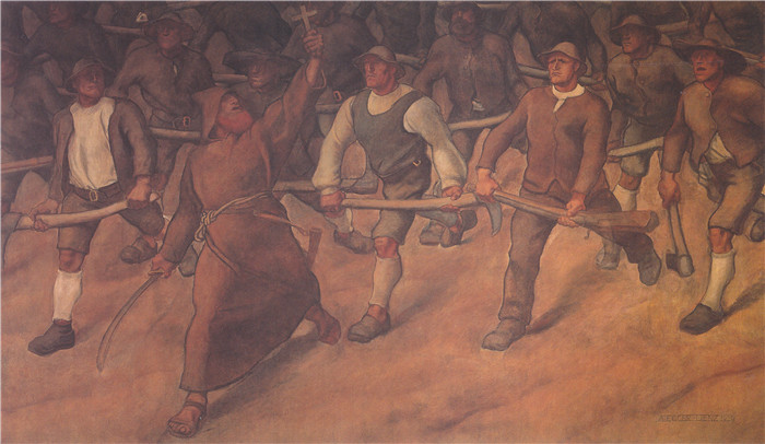 阿尔宾·艾格·利恩茨(Albin Egger Lienz)作品-Haspinger Anno Neun1 1908年